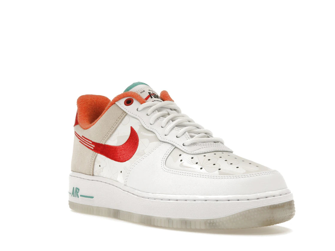 Nike Air Force 1 Low '07 PRM Just Do It White Red Teal - vue secondaire A