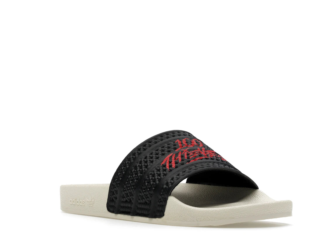 adidas Adilette Slides 100 Thieves Black Red - vue secondaire A