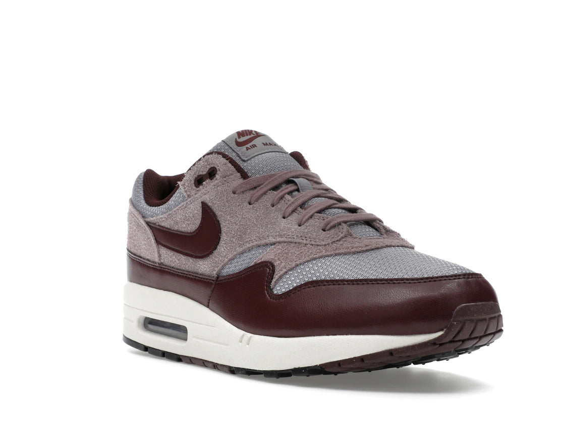 Nike Air Max 1 Essential PRM Cement Grey Burgundy Crush - vue secondaire A