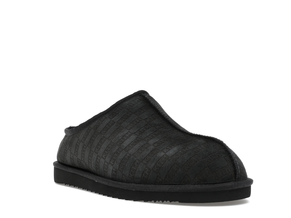 Kith Kithmas Monogram Shearling Slippers Black - vue secondaire A