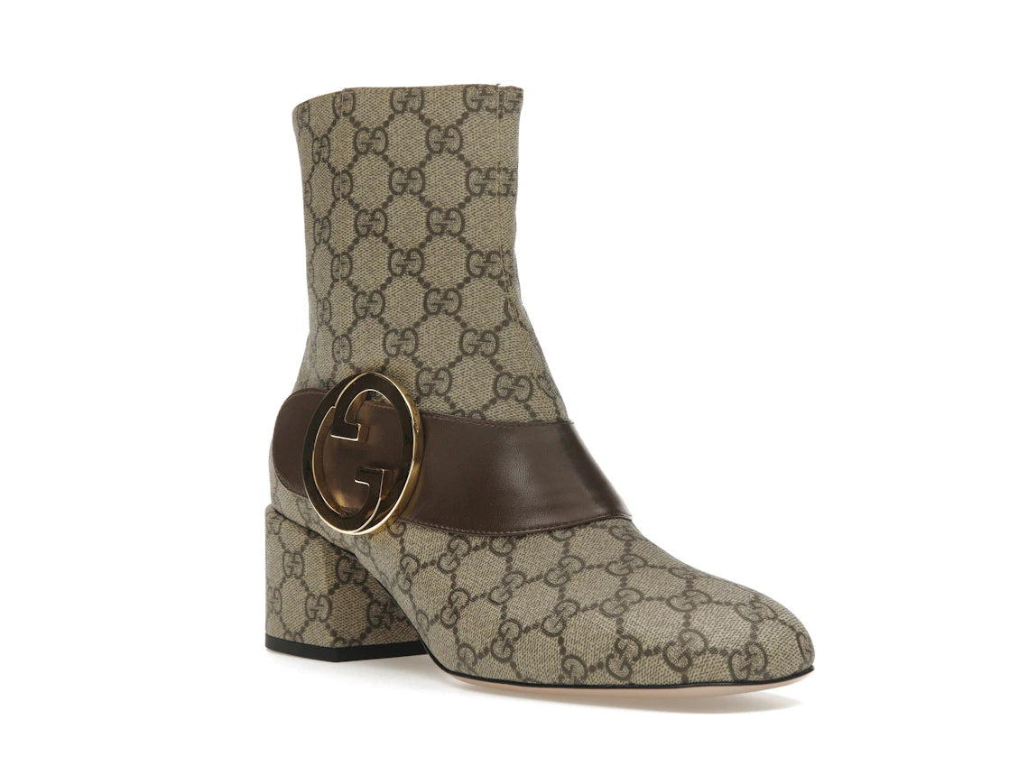 Gucci Blondie Ankle Boot Beige GG Canvas - vue secondaire A