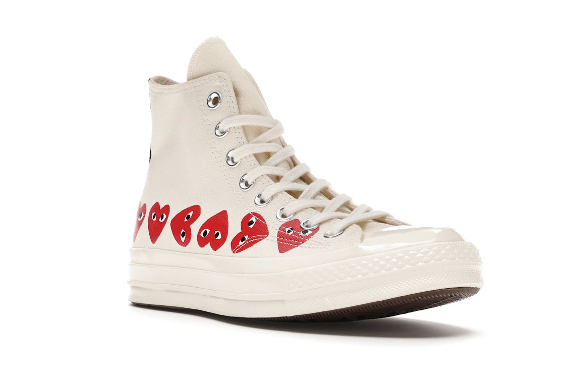 Converse Chuck Taylor All Star 70 Hi Comme des Garcons PLAY Multi-Heart White - vue secondaire A