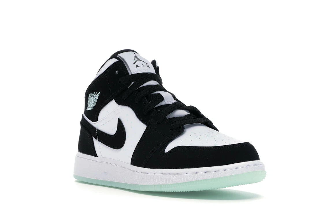 Jordan 1 Mid White Black Teal Tint (GS) - vue secondaire A