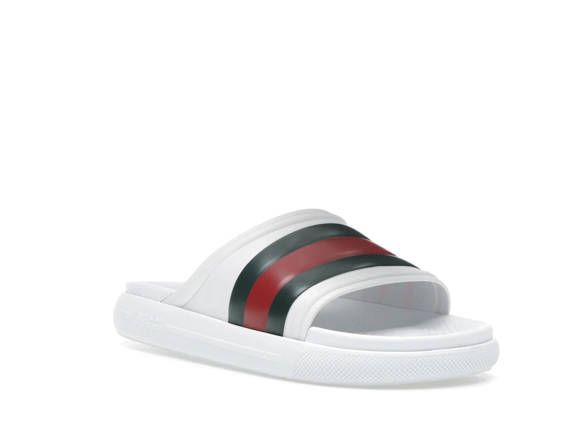 Gucci Web Slide Sandal White Green Red - vue secondaire A
