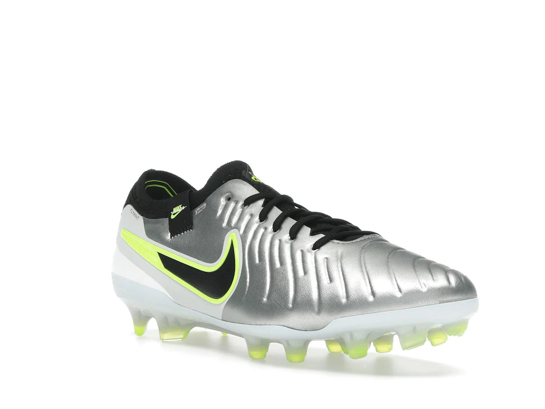 Nike Tiempo Legend 10 Elite FG Metallic Silver Volt Black - vue secondaire A