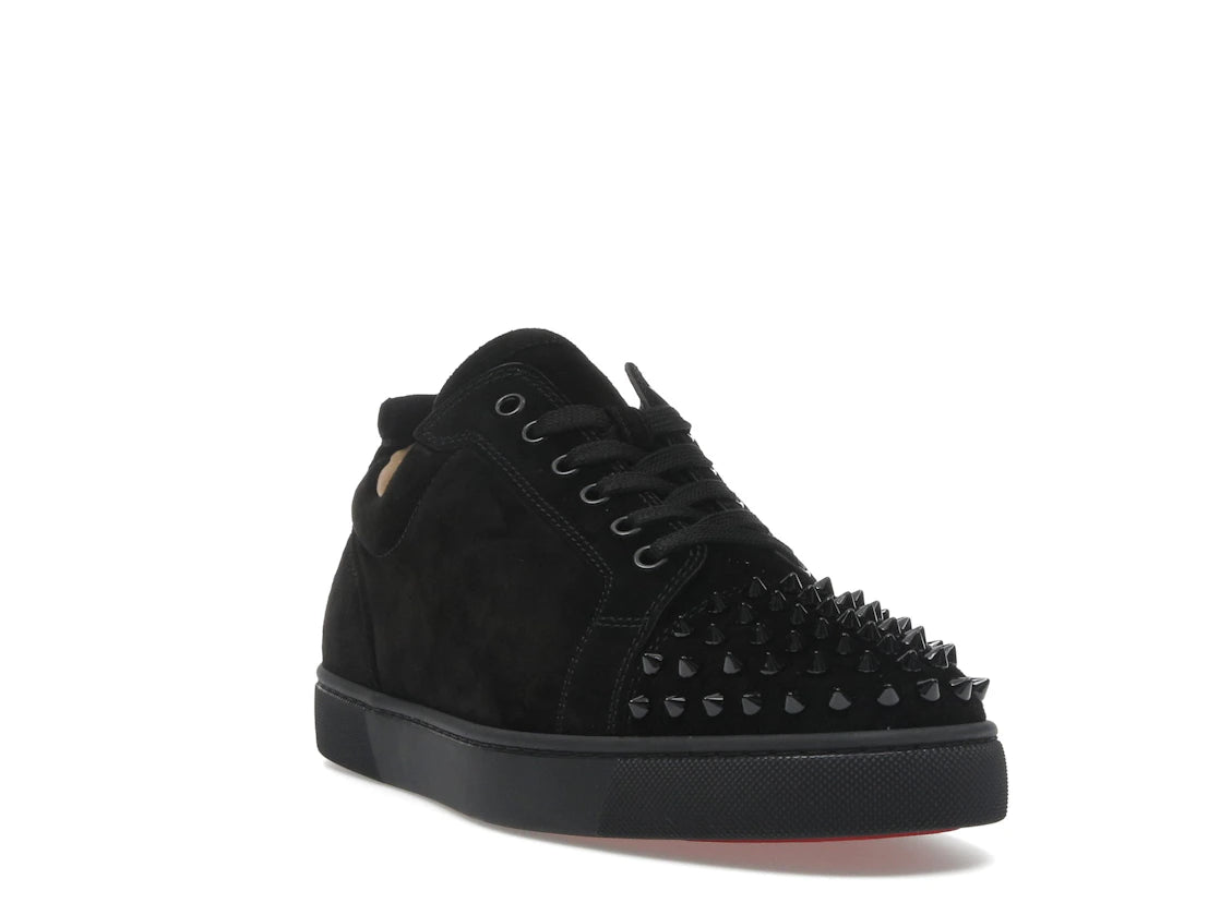 Christian Louboutin Louis Junior Spikes Veau Velours Sneaker Black - vue secondaire A
