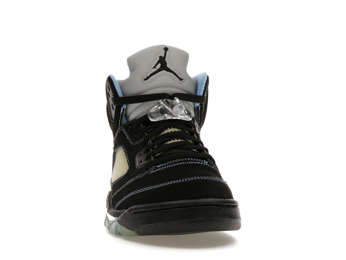 Jordan 5 Retro Schwarz/University Blue - vue secondaire A