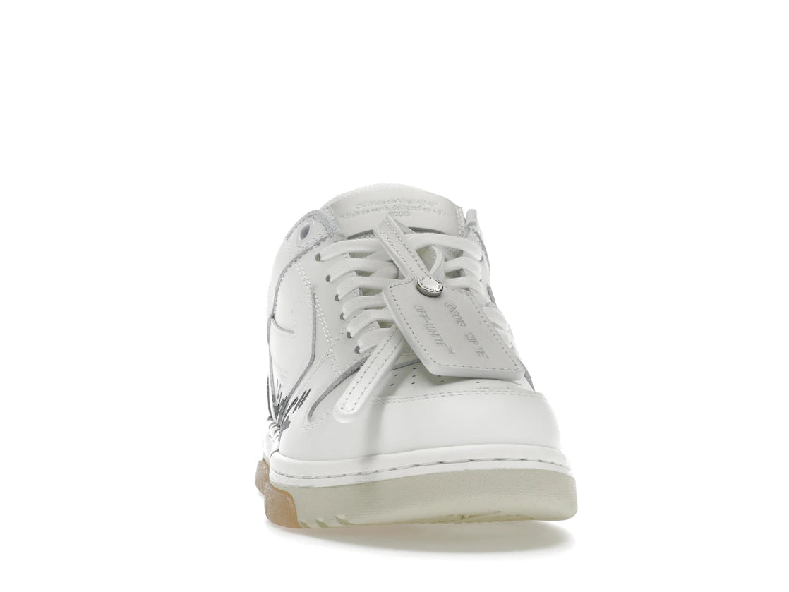 OFF-WHITE Out Of Office OOO Low Tops für Spaziergänge Weiß Schwarz - vue secondaire A