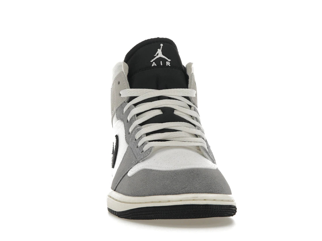 Jordan 1 Mid SE Craft Weiß Zementgrau Schwarz - vue secondaire A