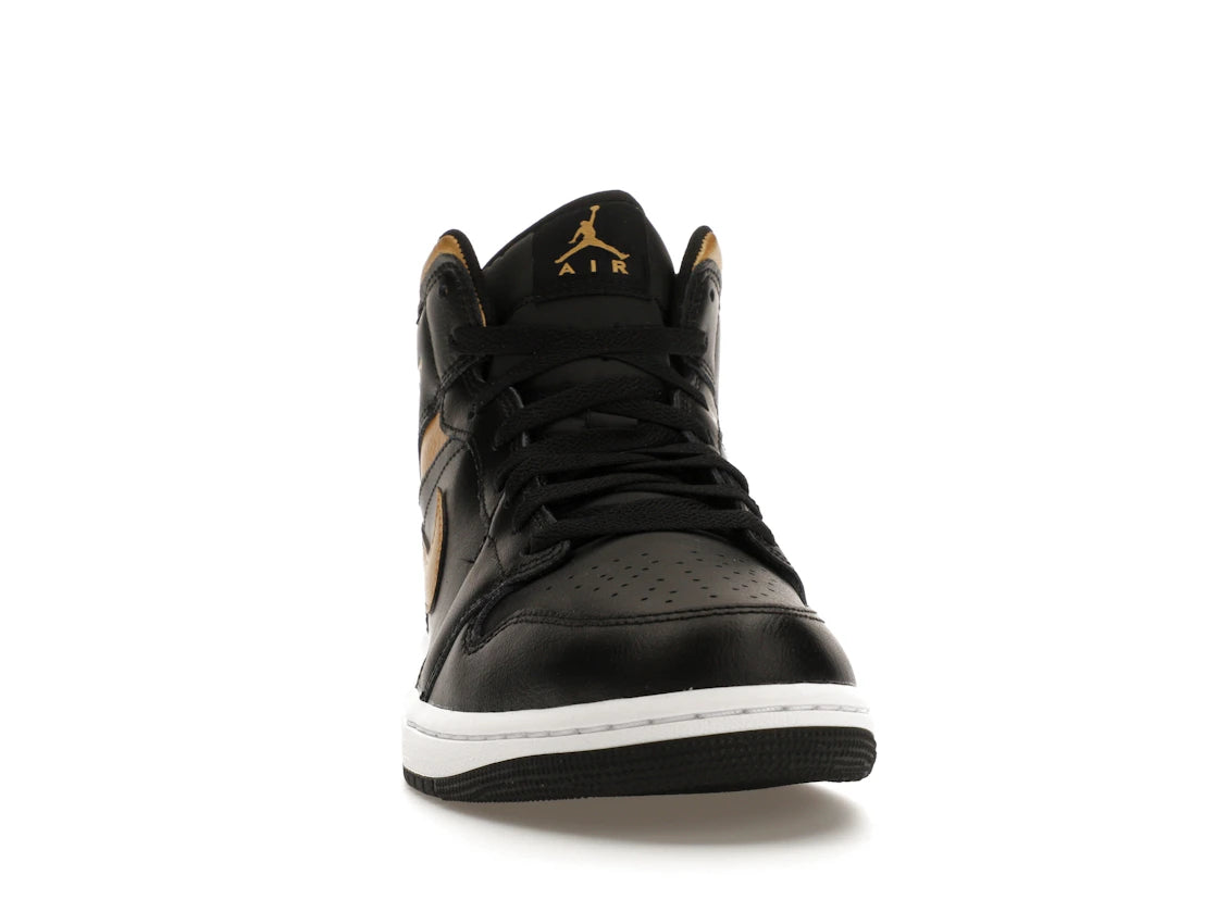 Jordan 1 Mid Schwarz Metallic Gold - vue secondaire A