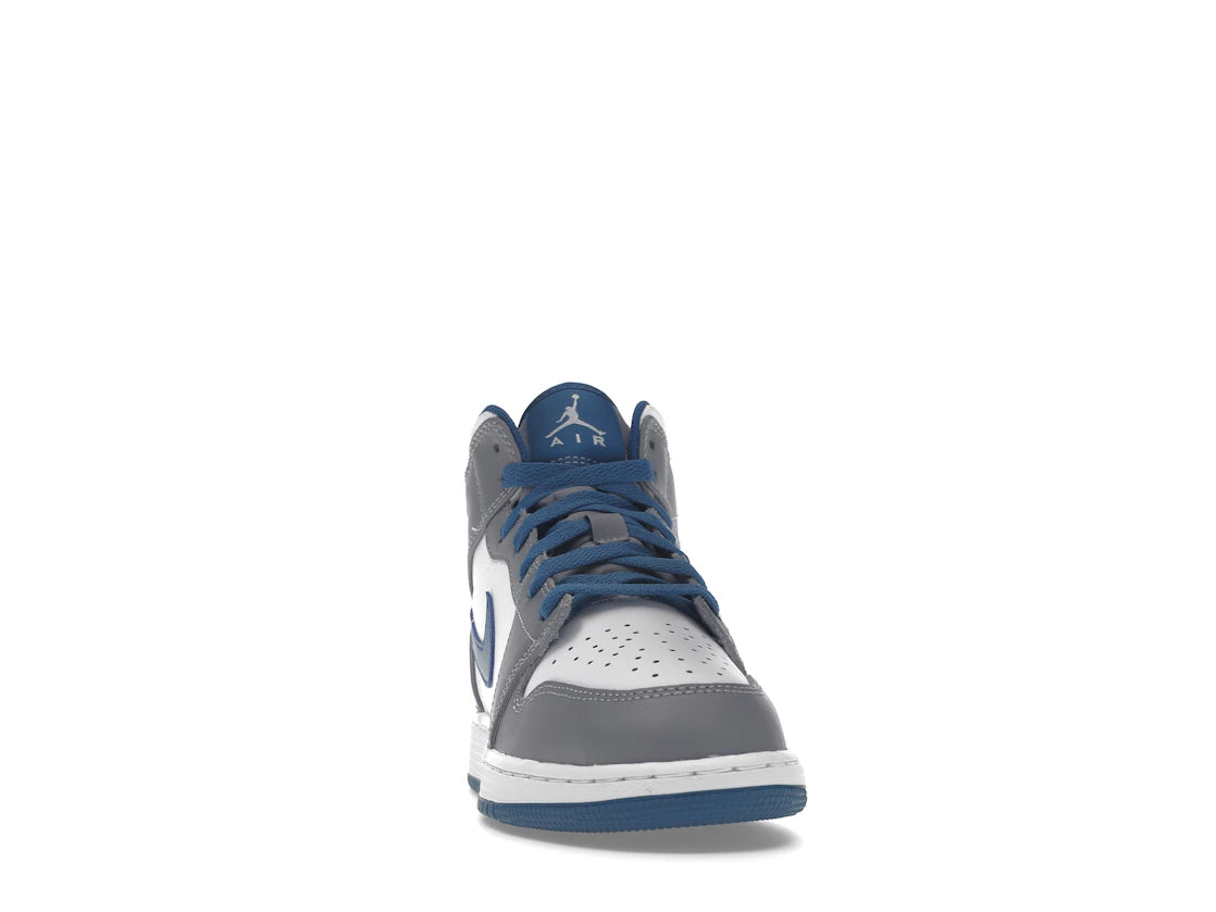 Jordan 1 Mid True Blue Cement (GS) - vue secondaire A