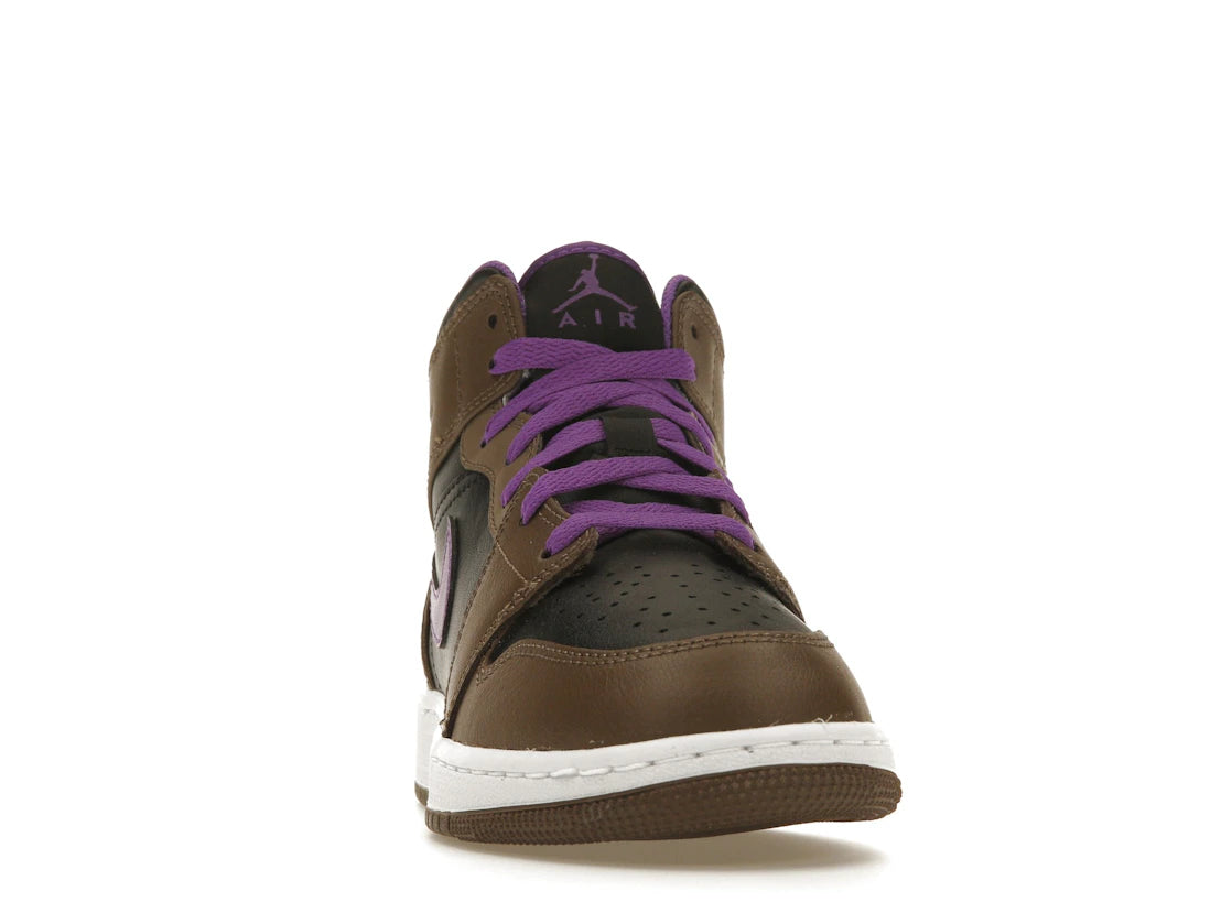 Jordan 1 Mid Purple Mocha (GS) - vue secondaire A