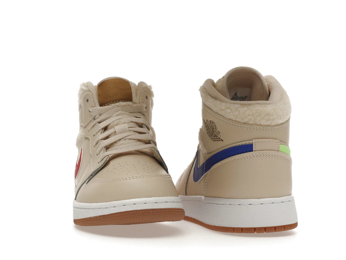 Jordan 1 Mid Utility Fleece Pearl White (GS) - vue secondaire A