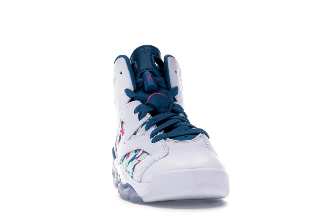 Jordan 6 Retro White Laser Fuchsia Green Abyss (GS) - vue secondaire A