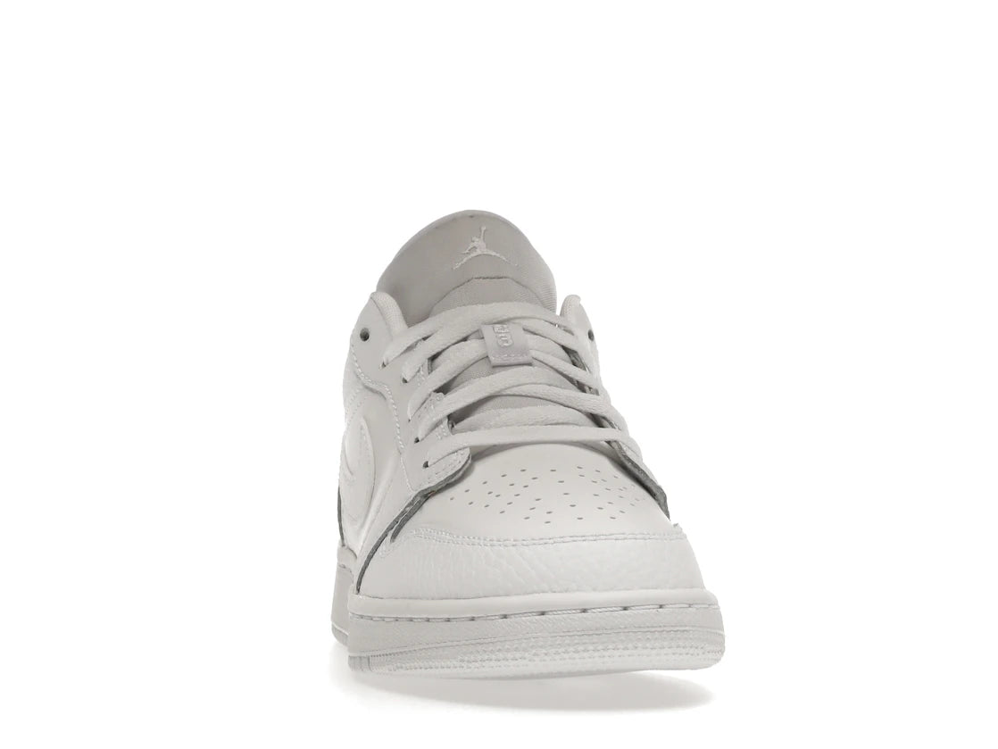 Jordan 1 Low Triple White Tumbled Leather (GS) - vue secondaire A