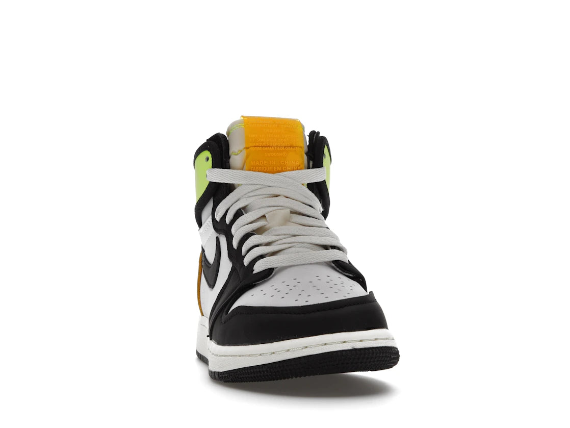 Jordan 1 Retro High White Black Volt University Gold (GS) - vue secondaire A