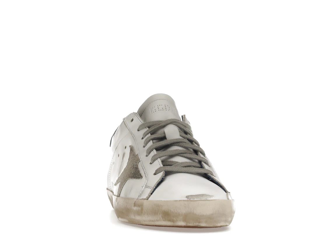 Golden Goose Super-Star Weiß Königsblau Grau Wildleder-Patch - vue secondaire A