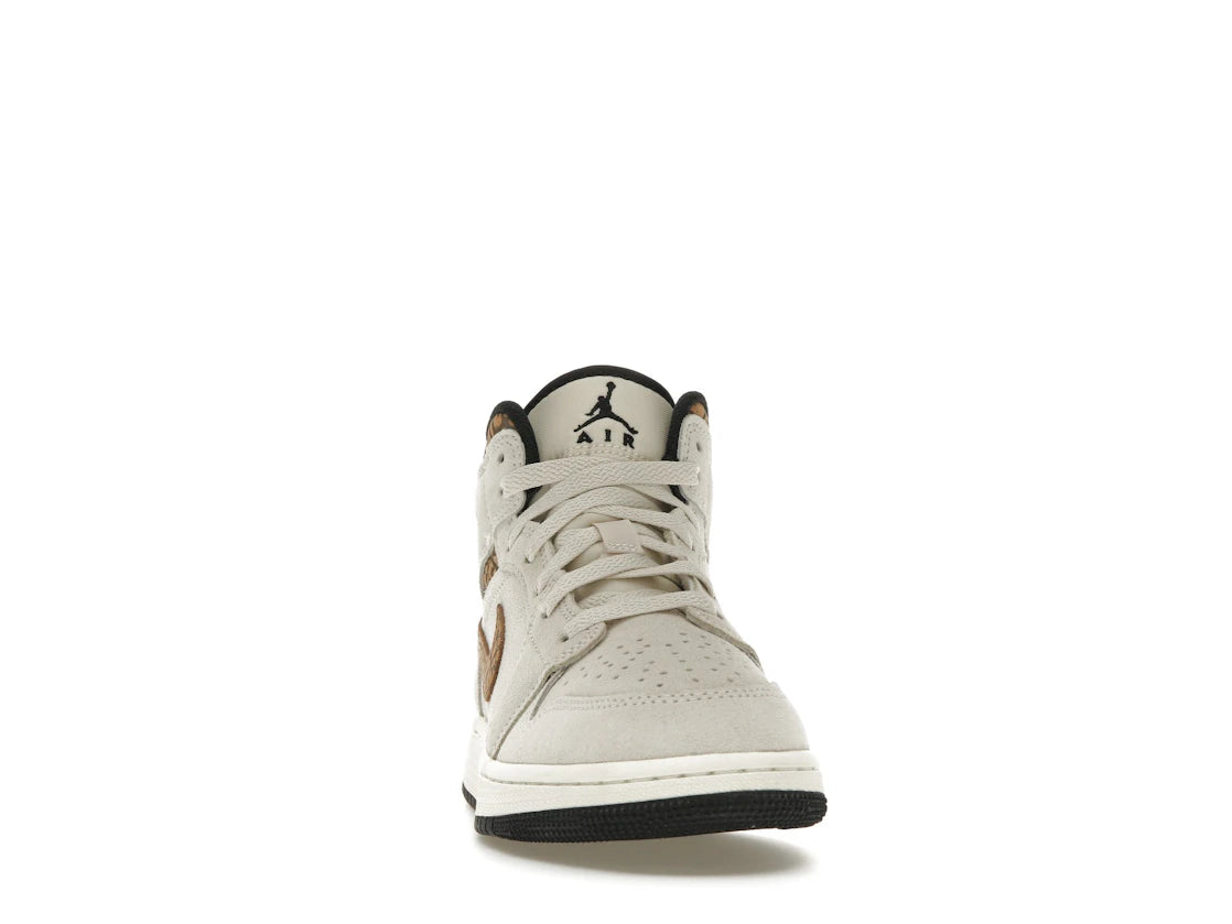 Jordan 1 Mid SE Brown Elephant (GS) - vue secondaire A
