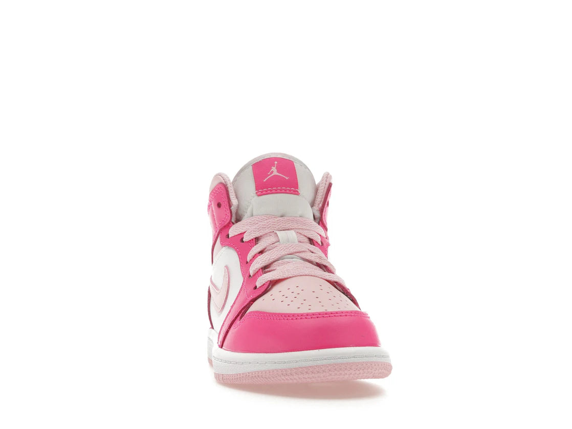 Jordan 1 Mid White Fierce Pink (PS) - vue secondaire A