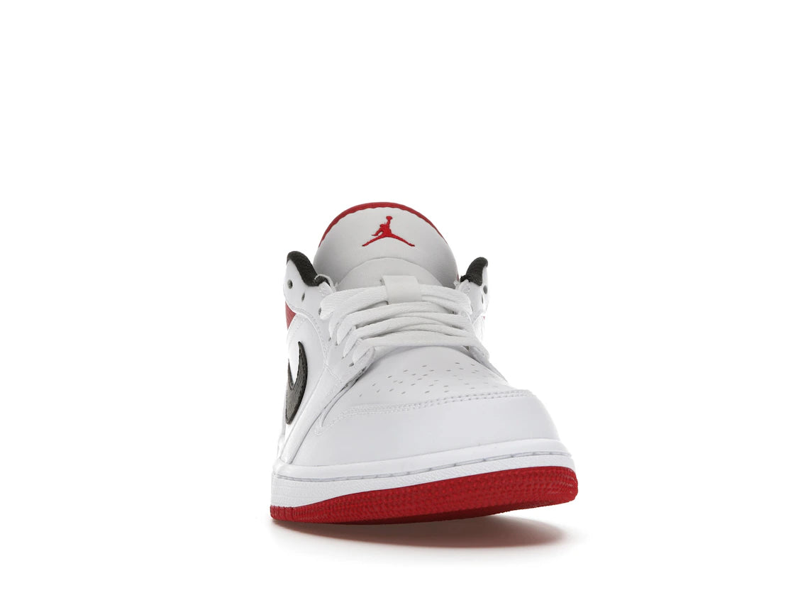 Jordan 1 Low Weiß Universitätsrot Schwarz - vue secondaire A