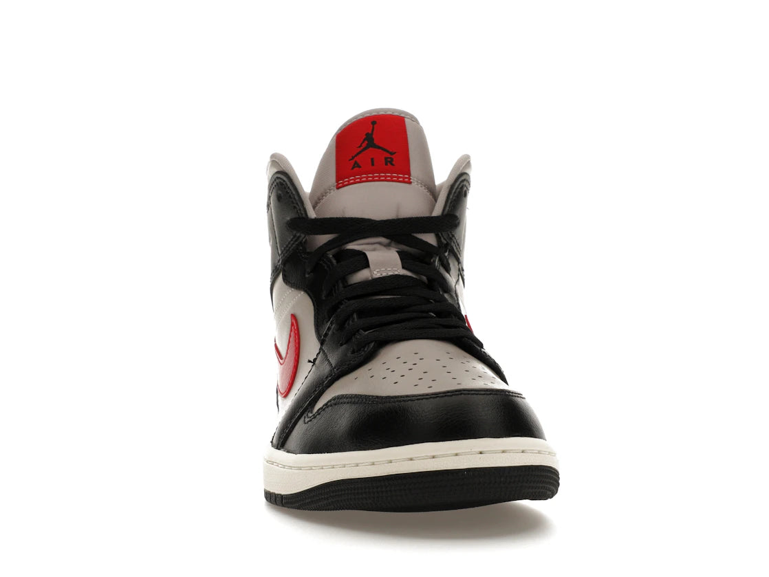 Jordan 1 Mid Black College Grey Gym Red (Women's) - vue secondaire A