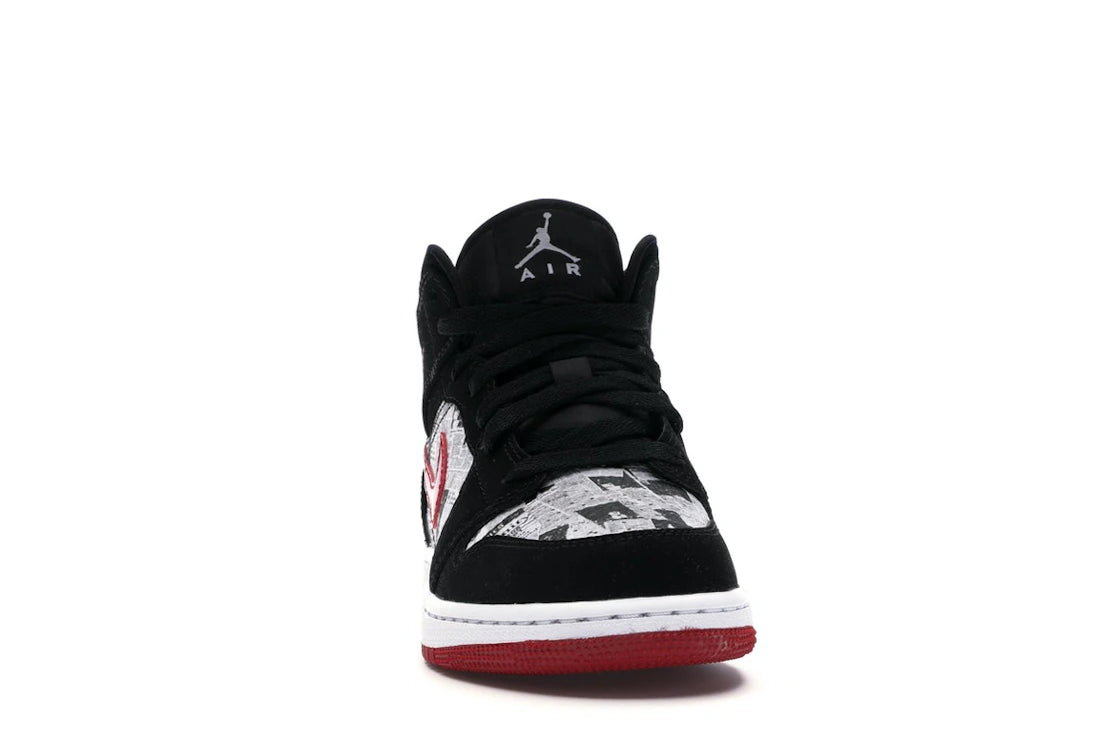 Jordan 1 Mid Newspaper Air Times (GS) - vue secondaire A