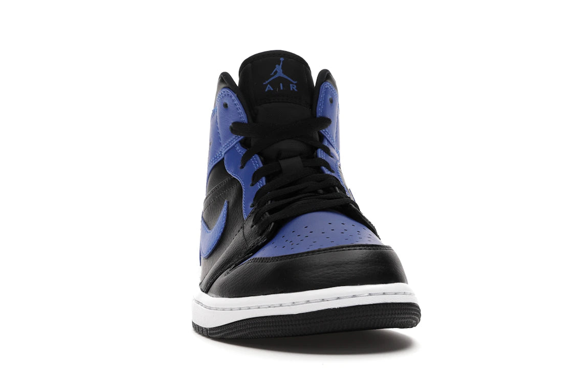 Jordan 1 Mid Hyper Royal Tumbled Leather - vue secondaire A