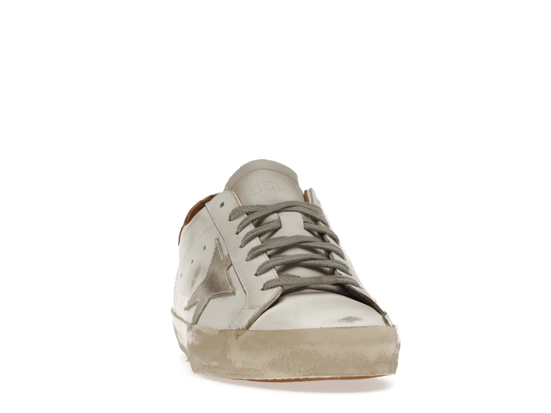 Golden Goose Super-Star Weißes Vacchetta Hellgraues Wildleder-Patch - vue secondaire A