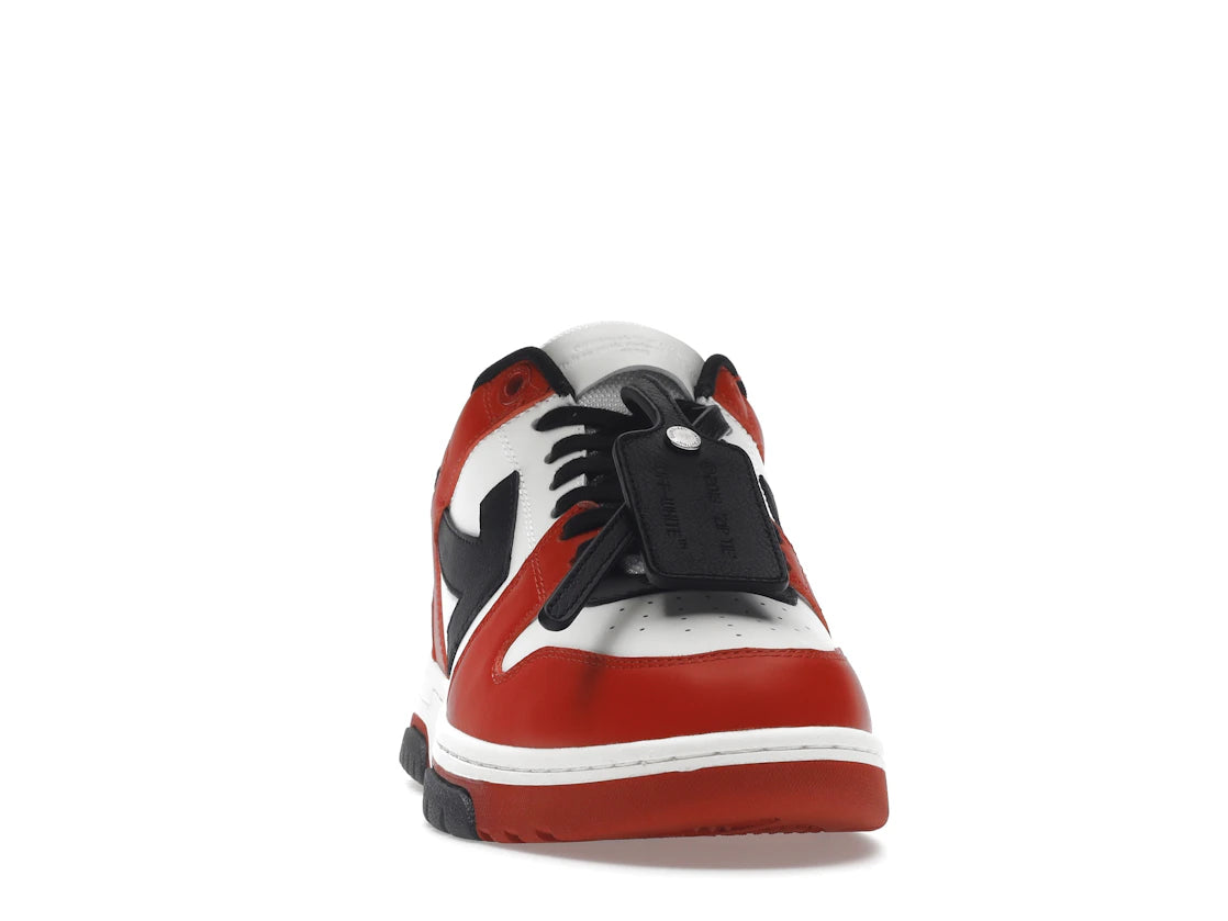 OFF-WHITE Out Of Office OOO Low Tops Schwarz Weiß Rot - vue secondaire A