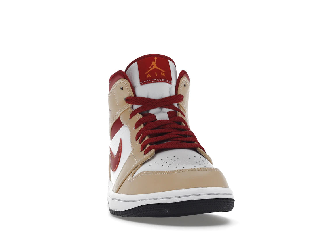Jordan 1 Mid Light Curry Cardinal - vue secondaire A