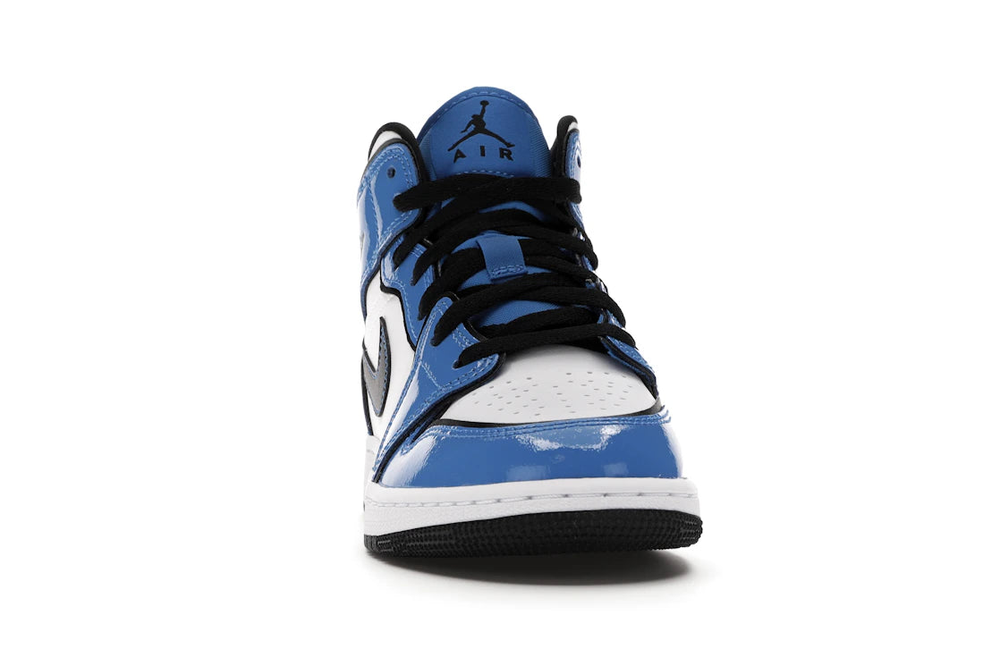 Jordan 1 Mid Signal Blue (GS) - vue secondaire A