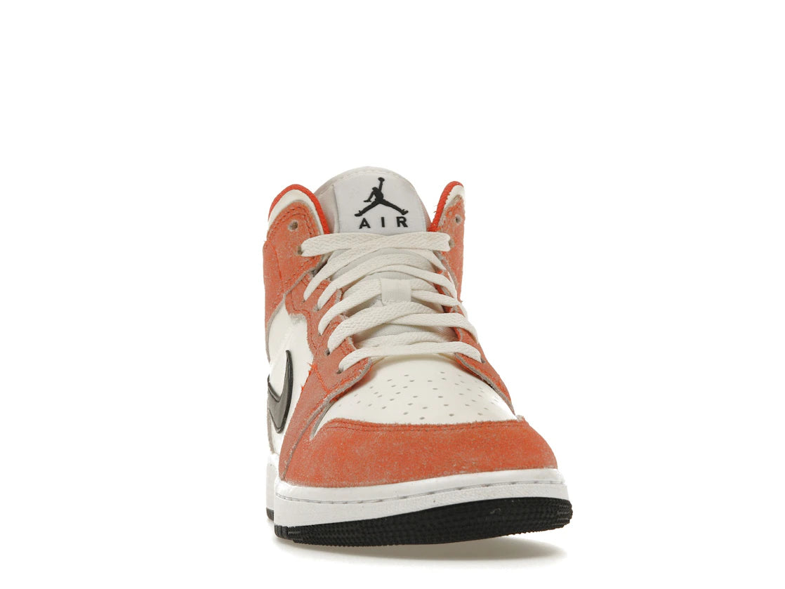 Jordan 1 Mid SE Orange Suede (GS) - vue secondaire A