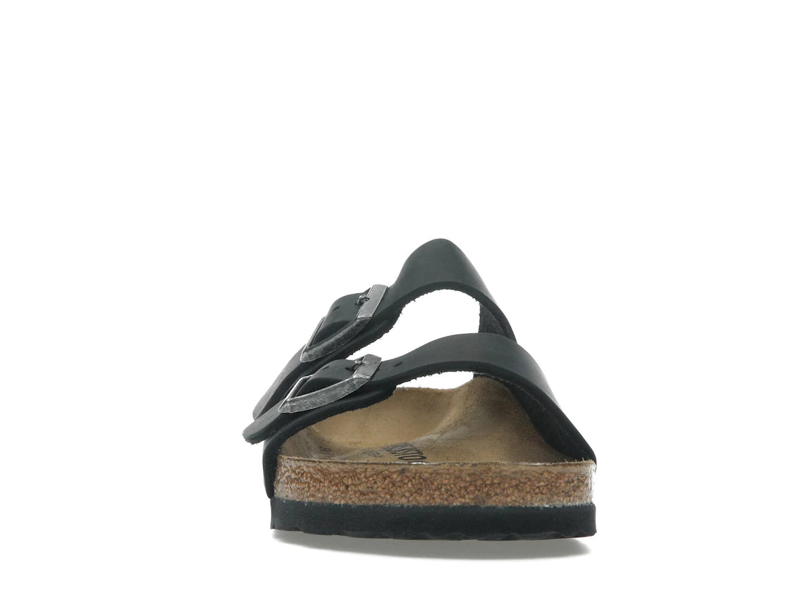 Birkenstock Arizona, geöltes Leder, Schwarz - vue secondaire A