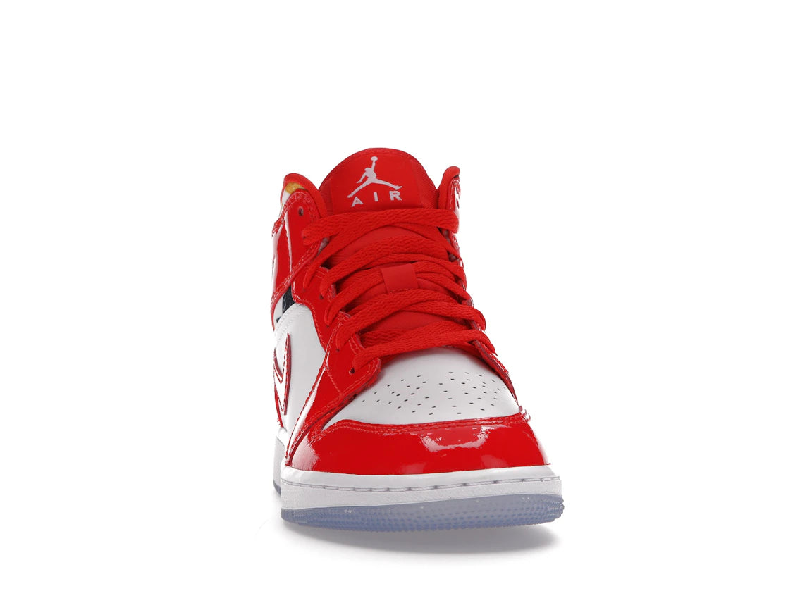 Jordan 1 Mid Barcelona Sweater Red Patent (GS) - vue secondaire A
