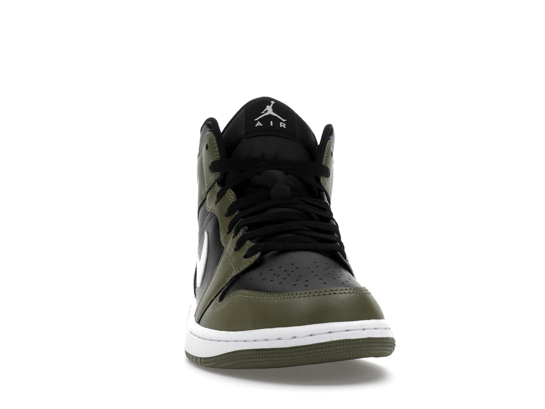 Jordan 1 Mid Black White Olive - vue secondaire A