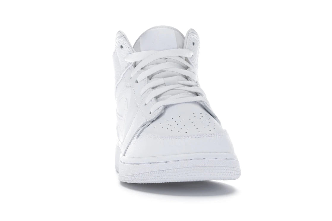 Jordan 1 Mid Triple White (GS) - vue secondaire A