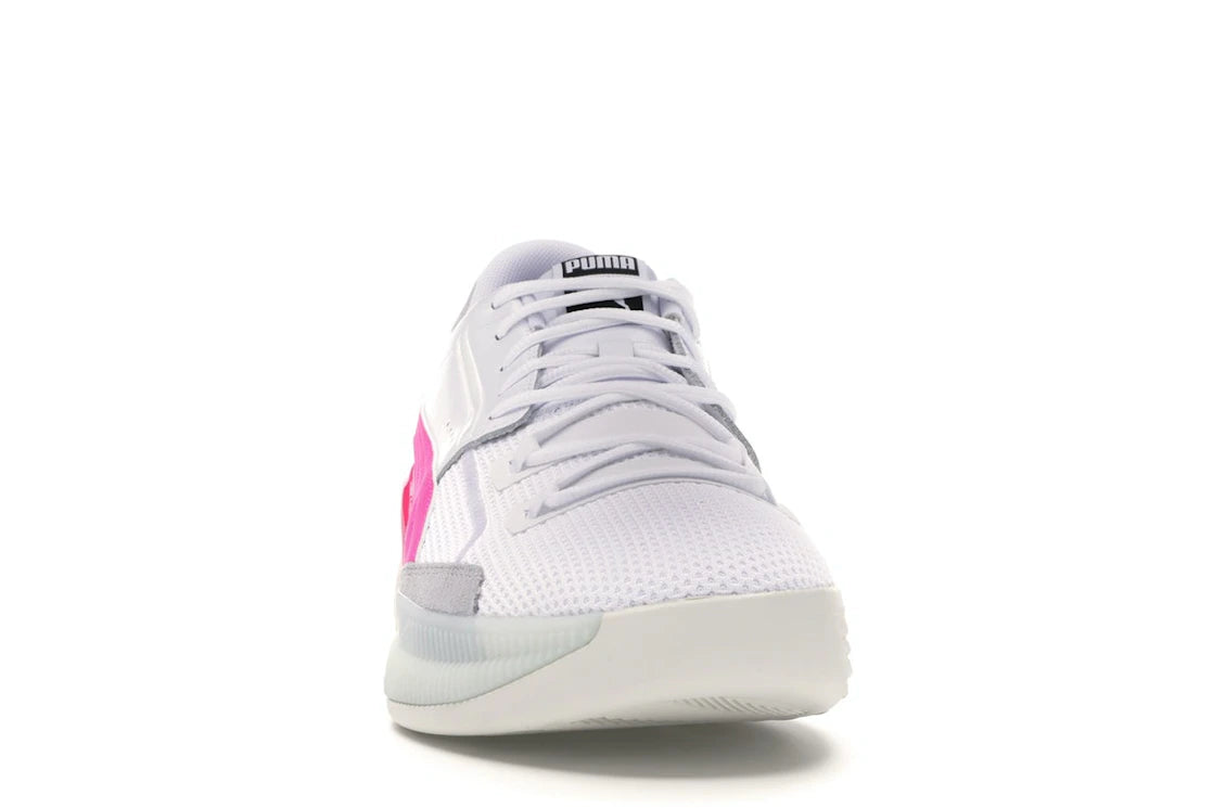 Puma Clyde Hartholz Weiß Rosa - vue secondaire A