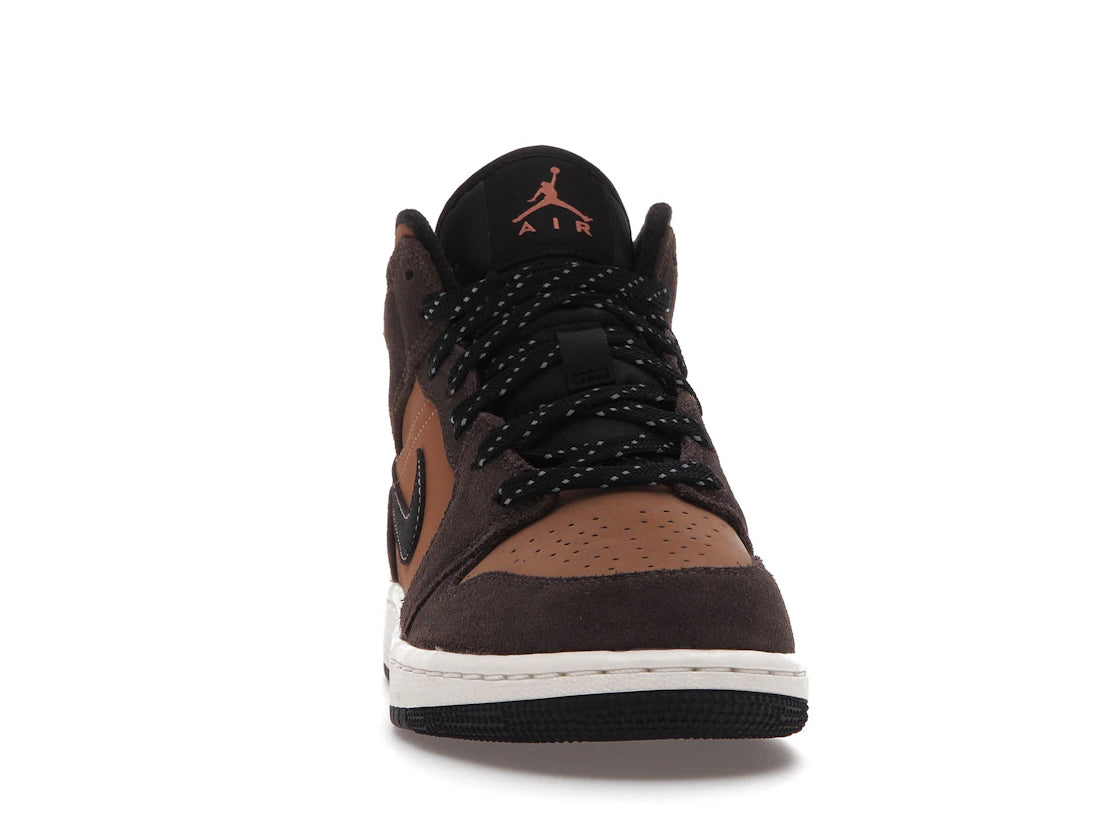 Jordan 1 Mid SE Dark Chocolate (GS) - vue secondaire A