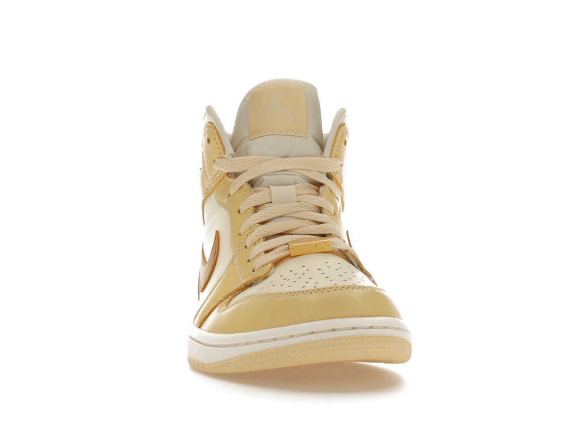 Jordan 1 Mid SE Pale Vanilla Metallic Gold (Women's) - vue secondaire A