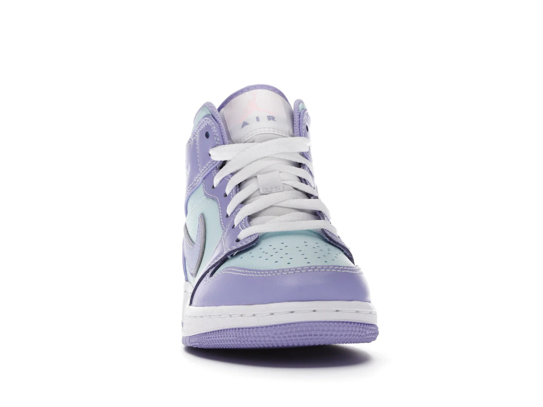 Jordan 1 Mid Purple Aqua (GS) - vue secondaire A