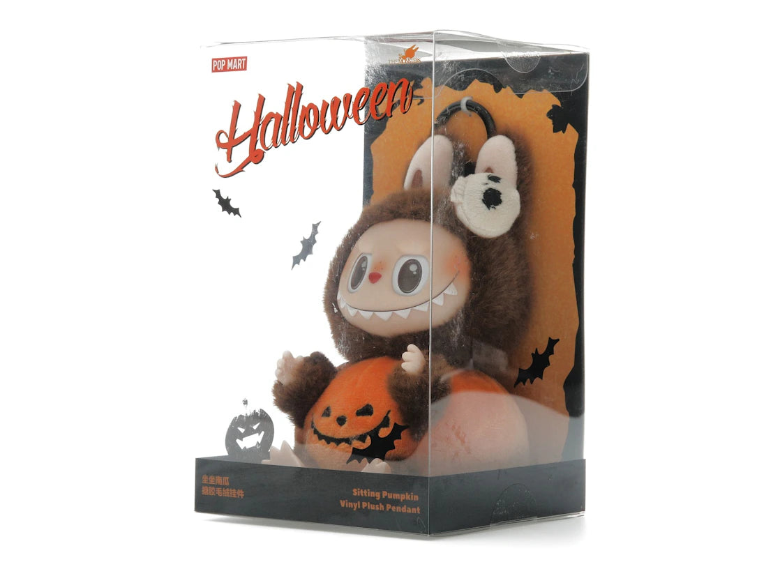 Pop Mart Labubu Happy Halloween Party Series - Sitting Pumpkin Vinyl Plush Pendant - vue secondaire A