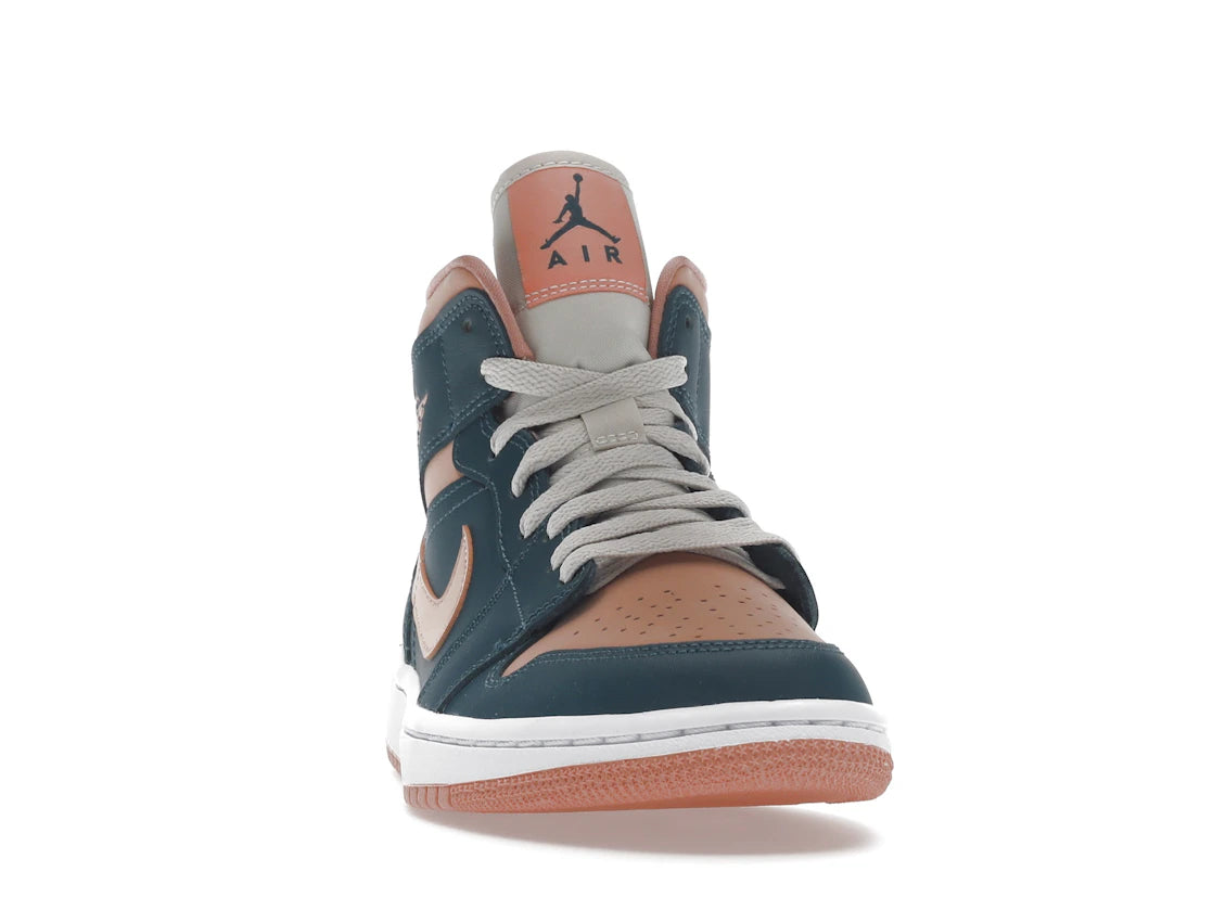 Jordan 1 Mid Dark Teal Green (Women's) - vue secondaire A