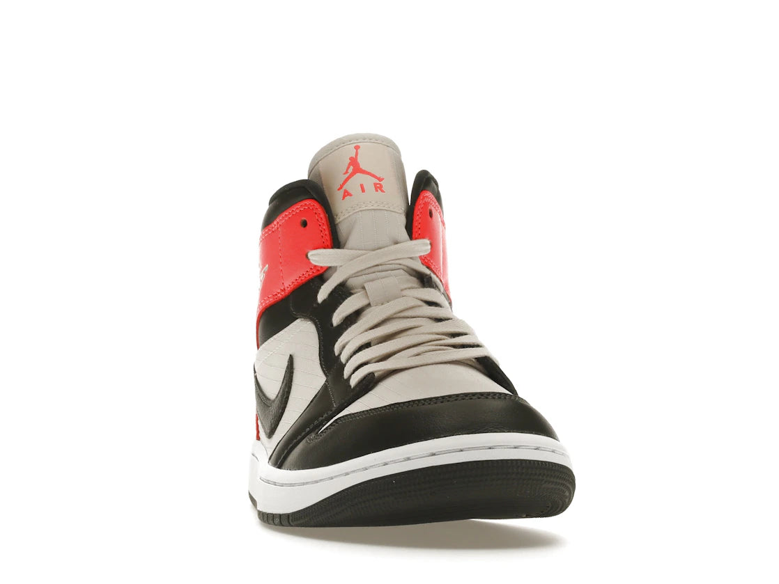 Jordan 1 Mid Newsprint Light Orewood Brown (Women's) - vue secondaire A