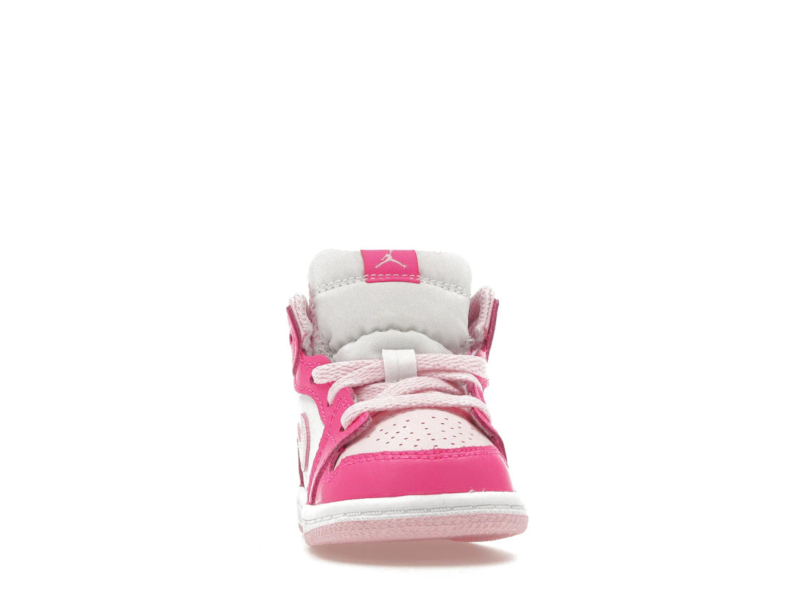 Jordan 1 Mid White Fierce Pink (TD) - vue secondaire A