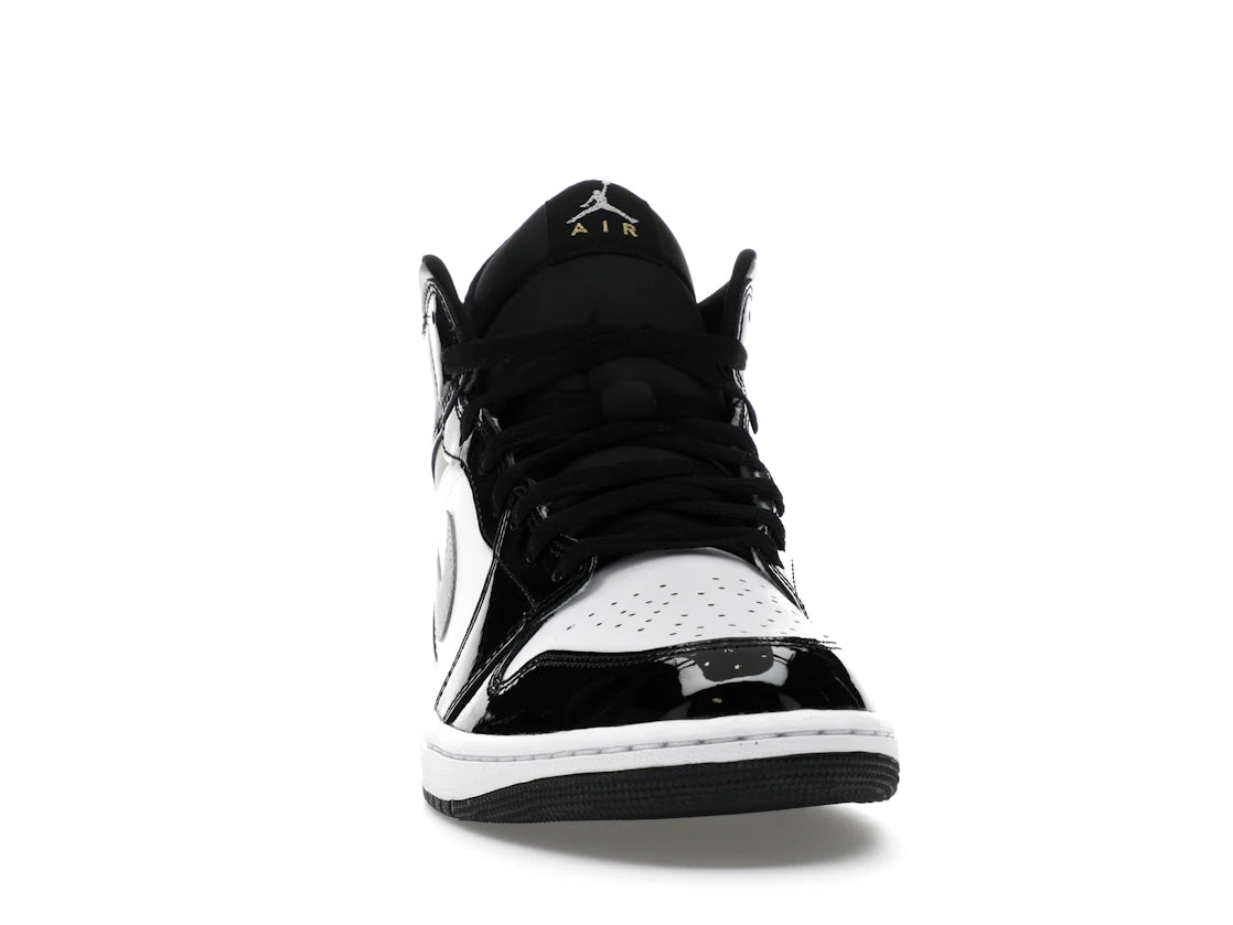 Jordan 1 Mid SE Patent Black White Metallic Silver Metallic Gold - vue secondaire A