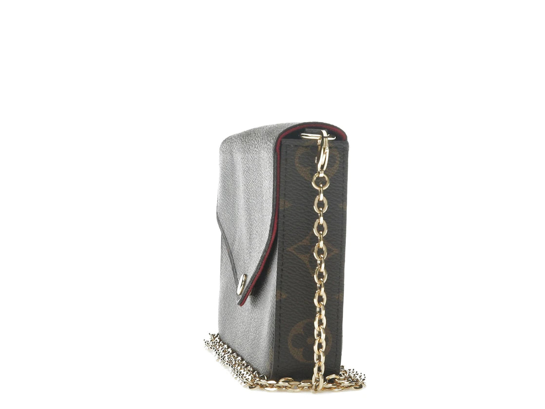 Louis Vuitton Pochette Felicie Monogram (ohne Accessoires) Fuchsiafarbenes Futter - vue secondaire A