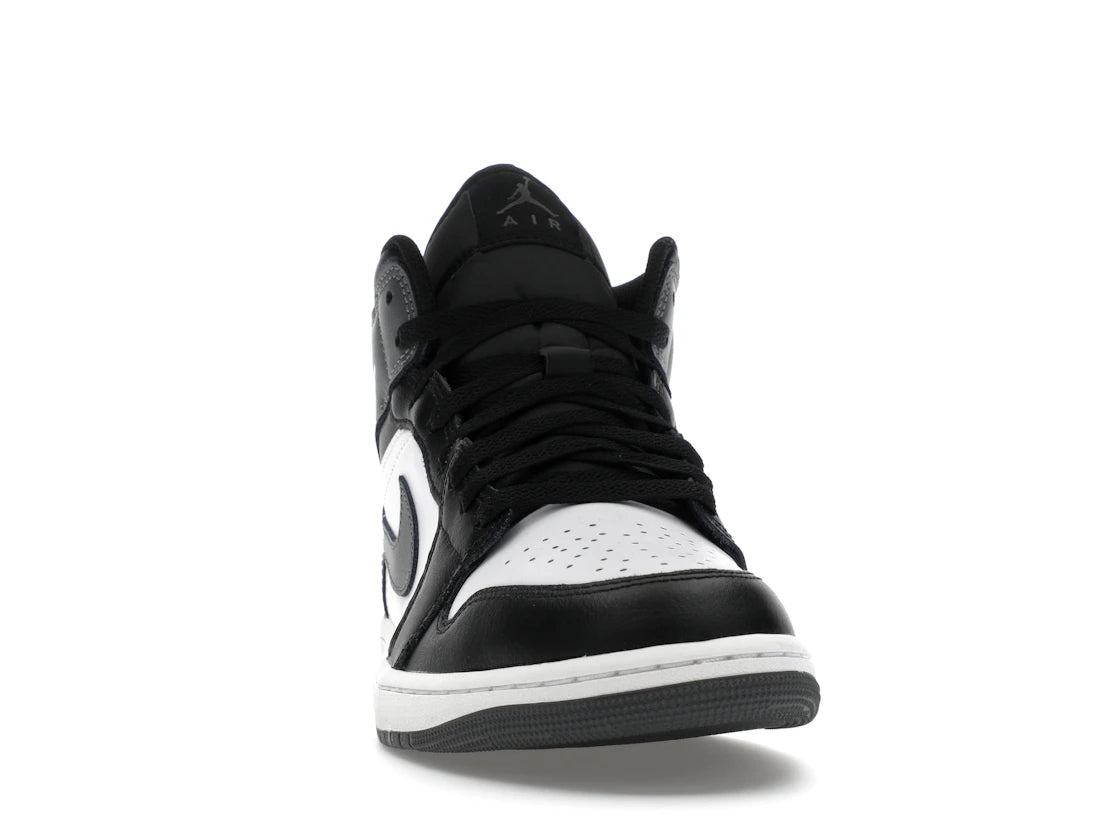 Jordan 1 Mid Schwarz Weiß Eisengrau - vue secondaire A