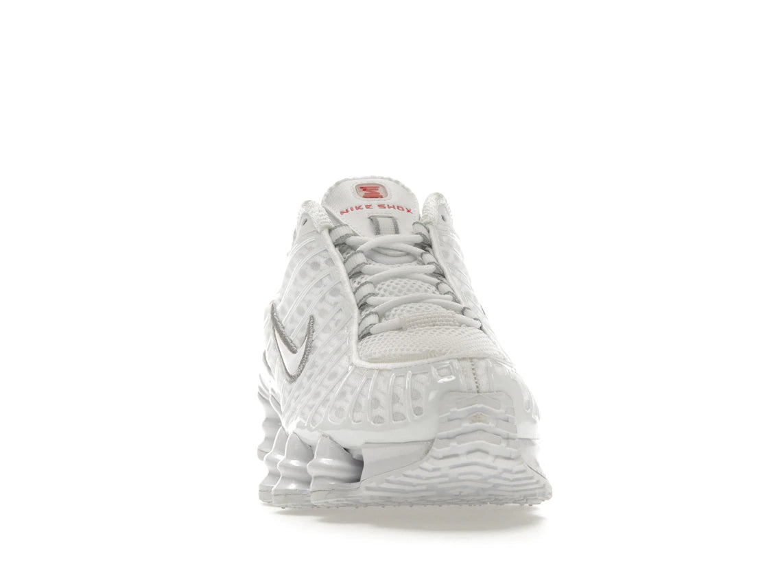 Nike Shox TL Weiß Metallic Silber Max Orange (Damen) - vue secondaire A