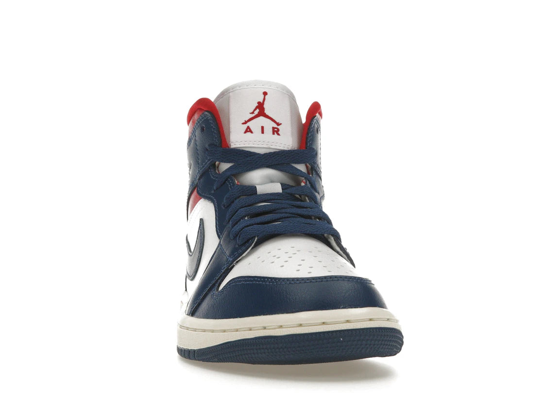Jordan 1 Mid French Blue Gym Red (Women's) - vue secondaire A
