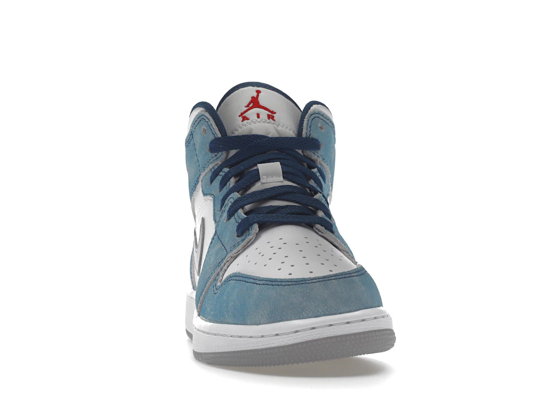 Jordan 1 Mid SE French Blue Light Steel (GS) - vue secondaire A